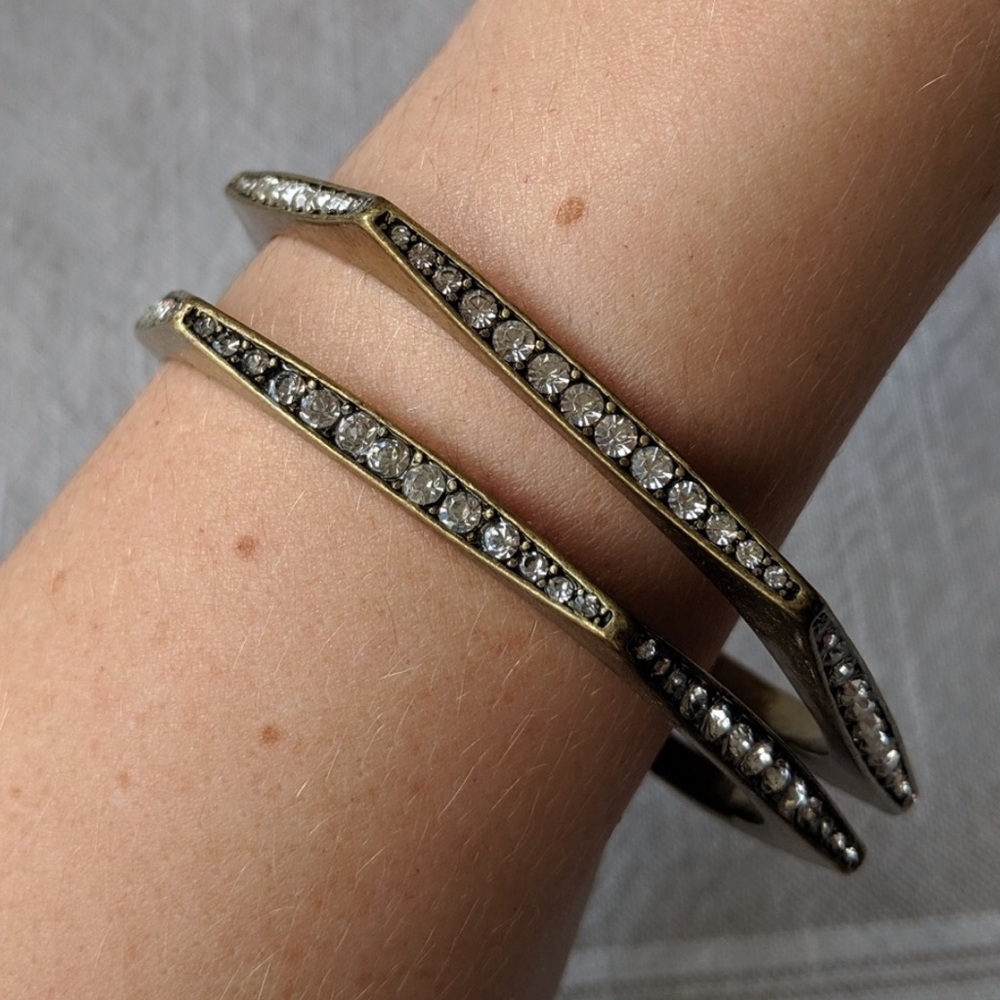 NEW C+I Bangles Brass & Rhinestones - Picture 3 of 6